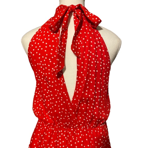 **HP** BTFBM Red Polka Dot Open Back Halter Dress - Picture 5 of 7